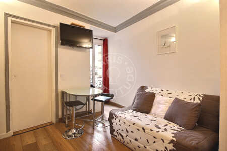 Salon Appartement meublé - 28m²  - 1 chambre - Montmartre / Place des Abbesses - Paris