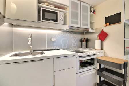 Cuisine Appartement meublé - 26m²  - 1 chambre - Montmartre / Place des Abbesses - Paris