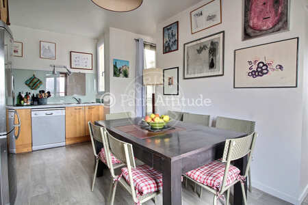 Kitchen Furnished apartment - 65m²  - 2 bedrooms - Belleville - Paris