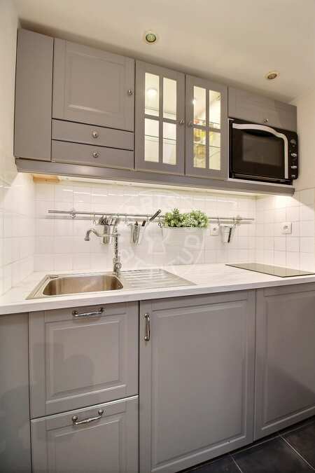 Cocina Estudio amueblado - 17m²  - Poissonnière - París