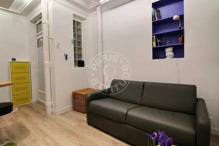 Salon Studio meublé - 17m²  - Gambetta - Paris
