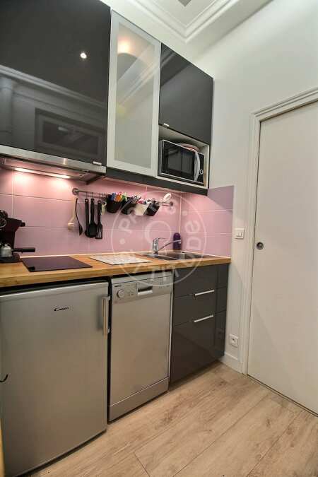 Cuisine Studio meublé - 17m²  - Gambetta - Paris