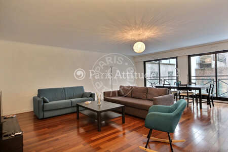 Salon Appartement meublé - 106m²  - 2 chambres - Porte de Saint-Cloud - Paris