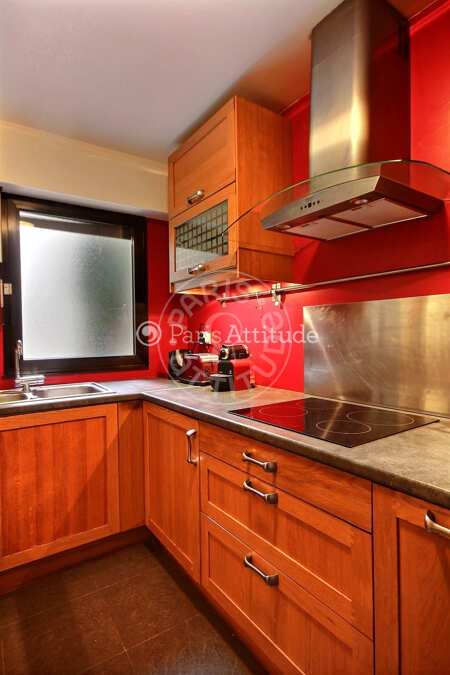 Cuisine Appartement meublé - 106m²  - 2 chambres - Porte de Saint-Cloud - Paris