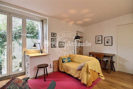 Living room Furnished apartment - 25m²  - 1 bedroom - Sacré-Cœur - Paris