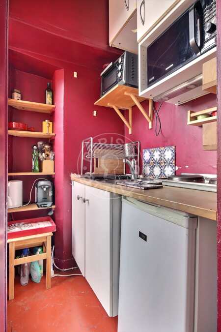 Cocina Piso amueblado - 30m²  - 1 dormitorio - Alésia - París