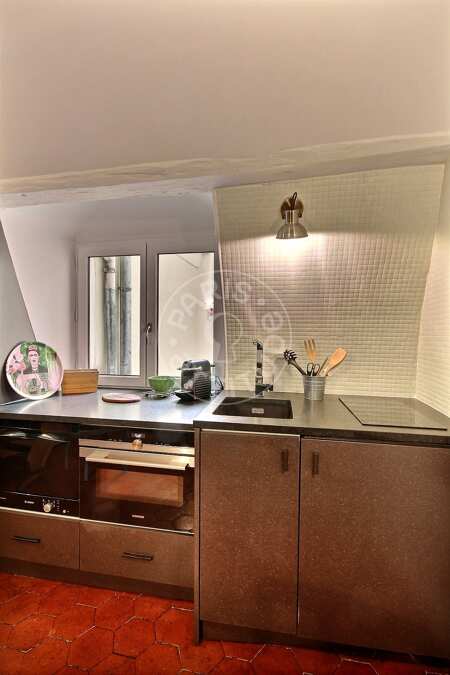 Cozinha Duplex mobilado - 23m²  - 1 quarto - Saint-Germain - Paris
