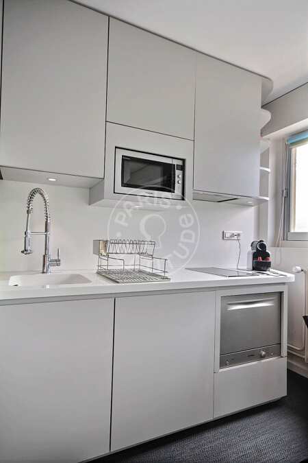 Kitchen Furnished studio - 23m²  - Parc André Citroën - Paris