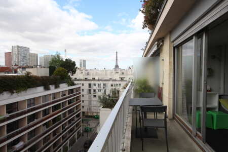 Balcony Furnished studio - 23m²  - Parc André Citroën - Paris