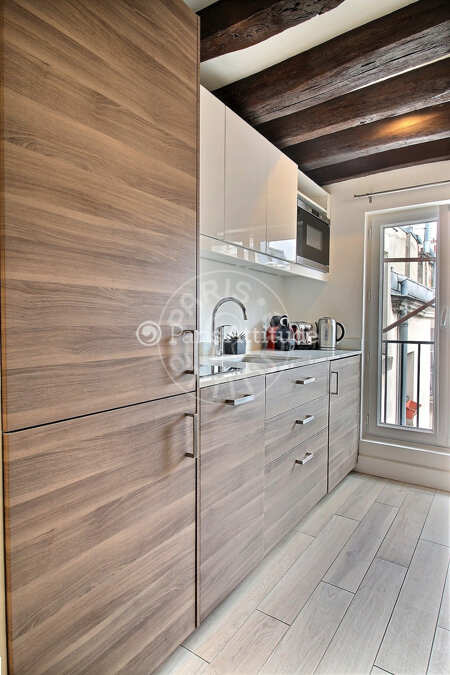 Kitchen Furnished studio - 27m² - Hôtel de Ville - Paris