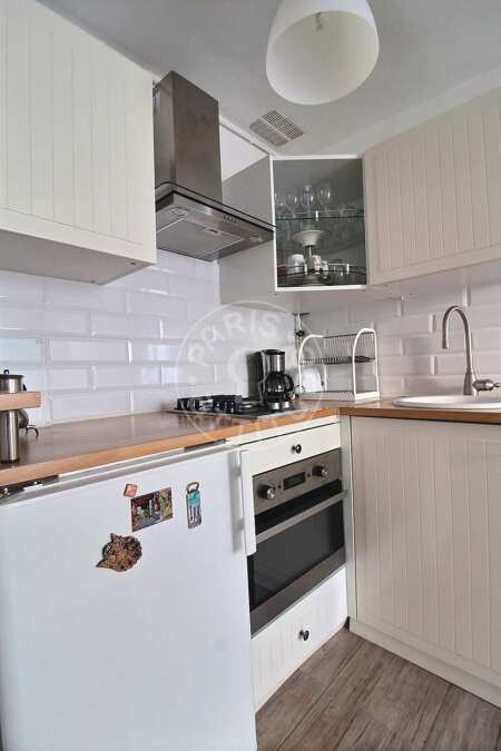 Cocina Piso amueblado - 30m²  - 1 dormitorio - Oberkampf - París