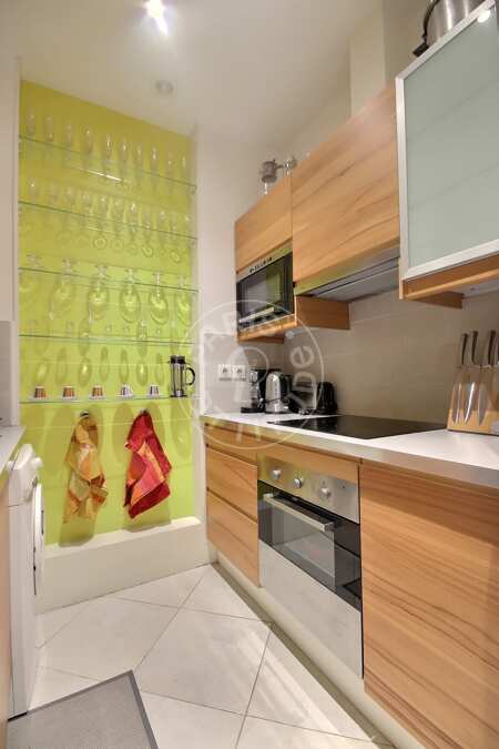 Kitchen Furnished apartment - 50m²  - 1 bedroom - Tour Eiffel - Paris