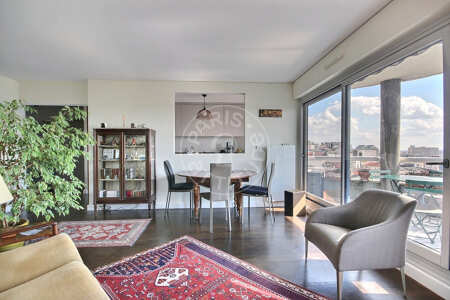 Sala Apartamento mobilado - 67m²  - 1 quarto - Buttes-Chaumont - Paris