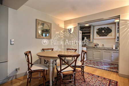 Dining room Furnished duplex - 105m²  - 3 bedrooms - Saint Placide - Paris