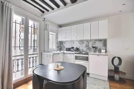 Dining room Furnished apartment - 30m²  - 1 bedroom - Montorgueil - Paris