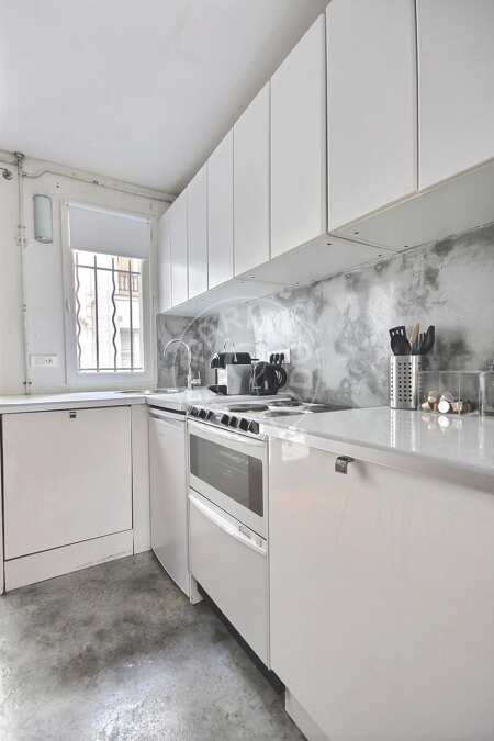 Kitchen Furnished apartment - 30m²  - 1 bedroom - Montorgueil - Paris