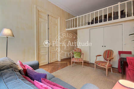 Salon Appartement meublé - 55m²  - 2 chambres - Invalides - Paris