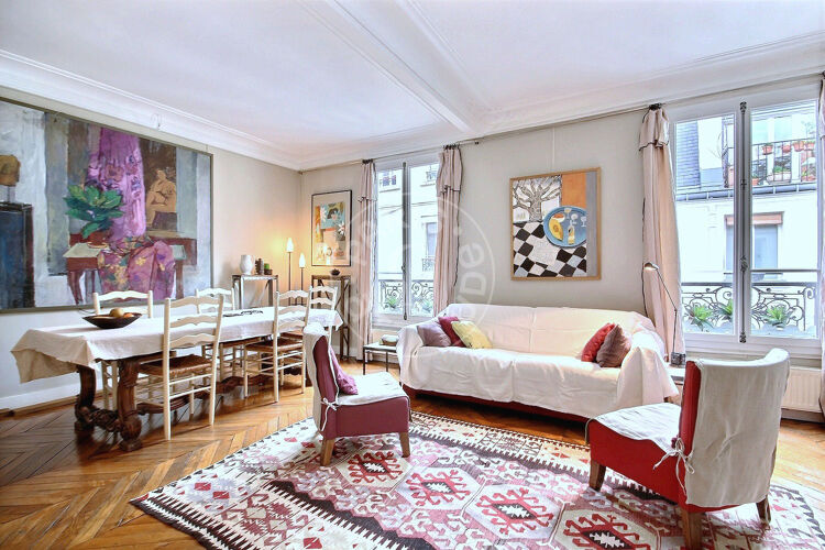 Living room - Furnished 1 bedroom - Paris 75006 - 13250