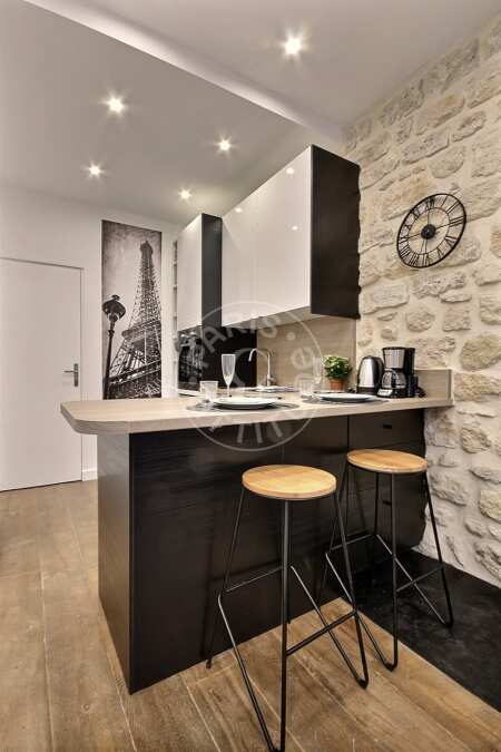 Cocina Estudio amueblado - 26m²  - Montorgueil - París