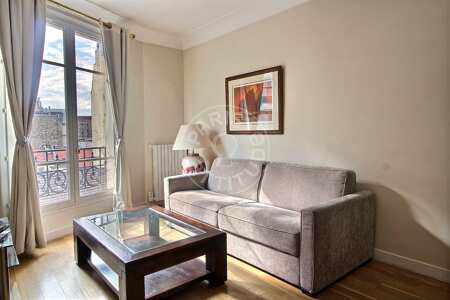 Living room Furnished apartment - 59m² - 2 bedrooms - Montparnasse - Paris