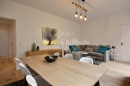 Living room Furnished apartment - 57m²  - 2 bedrooms - Neuilly-sur-Seine