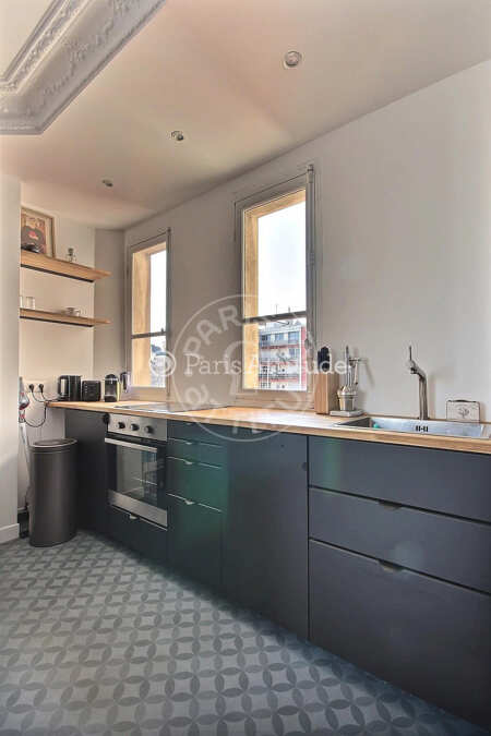 Cozinha Apartamento mobilado - 63m²  - 1 quarto - Jules Joffrin - Mairie du 18ème - Paris