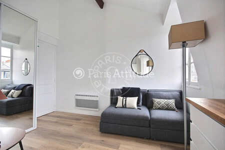 Living room Furnished studio - 21m²  - Convention - Paris
