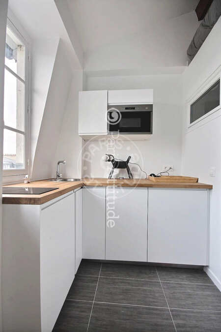 Kitchen Furnished studio - 21m²  - Convention - Paris