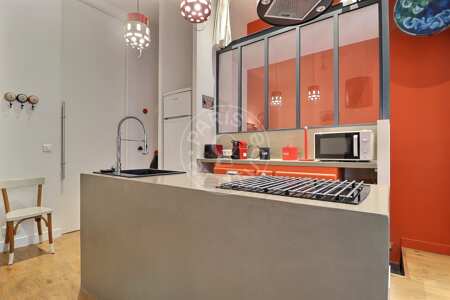 Kitchen Furnished duplex - 40m²  - 1 bedroom - Sacré-Cœur - Paris