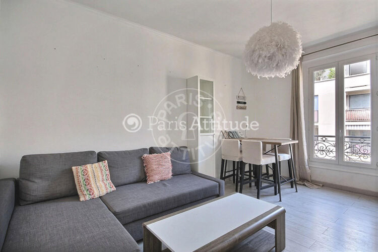 Living room - Furnished 1 bedroom - Paris 75015 - 13300