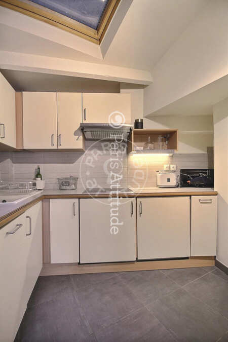 Kitchen Furnished apartment - 40m²  - 1 bedroom - Temple - Paris