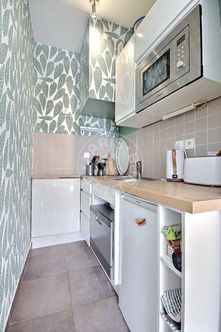 Cuisine Studio meublé - 25m²  - Pyramides / Palais Royal - Paris