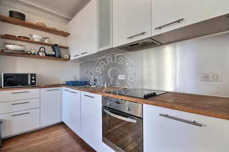 Küche Möblierte wohnung - 39m²  - 1 Zimmer - Canal de l'Ourcq - Paris