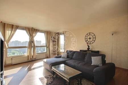 Living room Furnished apartment - 90m²  - 2 bedrooms - Puteaux