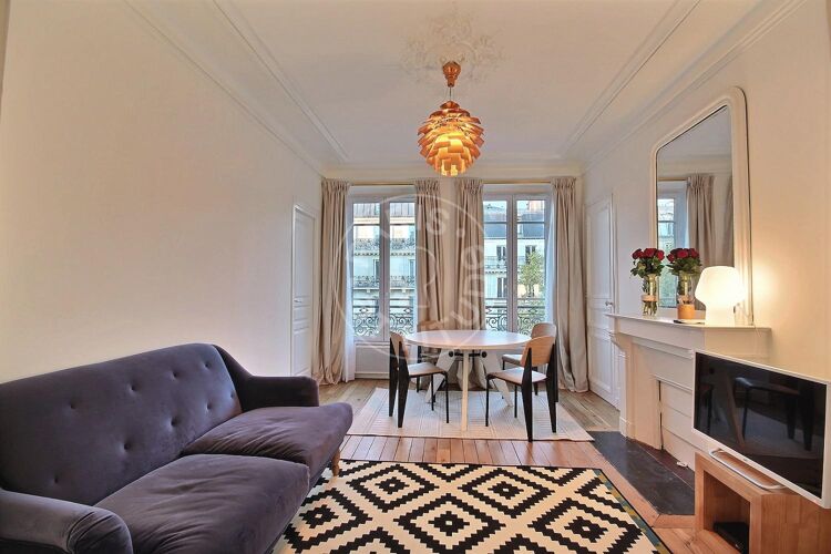 Living room - Furnished 2 bedrooms - Paris 75017 - 13325