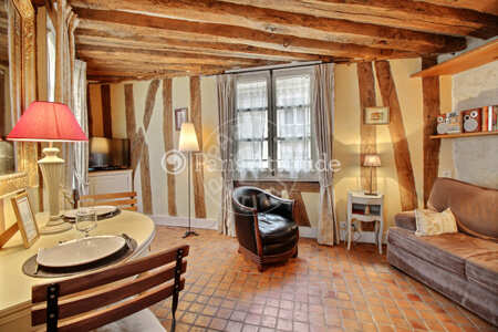 Salon Studio meublé - 19m²  - Pyramides / Palais Royal - Paris