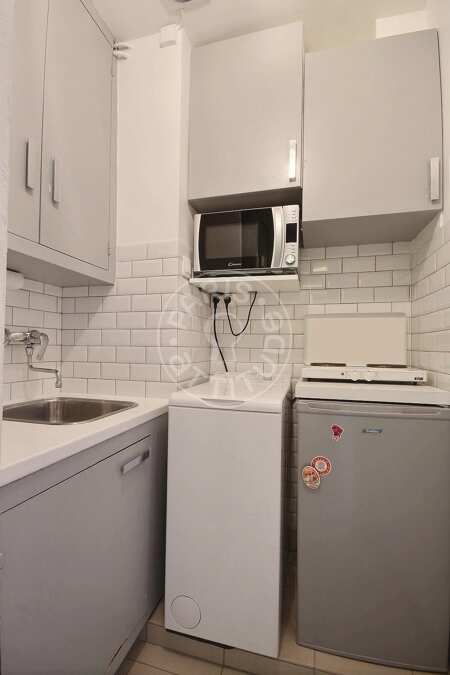 Cuisine Studio meublé - 20m²  - Rue de la Pompe - Paris