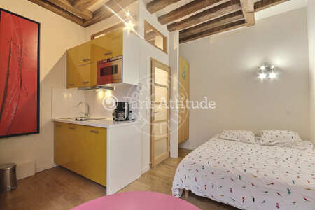 Sala Quitinete mobilado - 17m²  - Châtelet - Paris