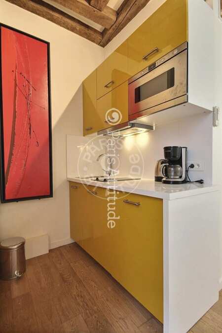 Cozinha Quitinete mobilado - 17m²  - Châtelet - Paris