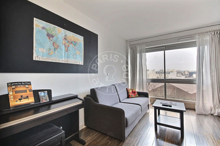 Living room - Furnished 1 bedroom - Paris 75019 - 13369