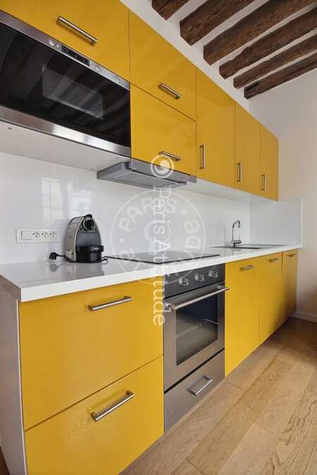 Cuisine Appartement meublé - 34m²  - 1 chambre - Châtelet - Paris