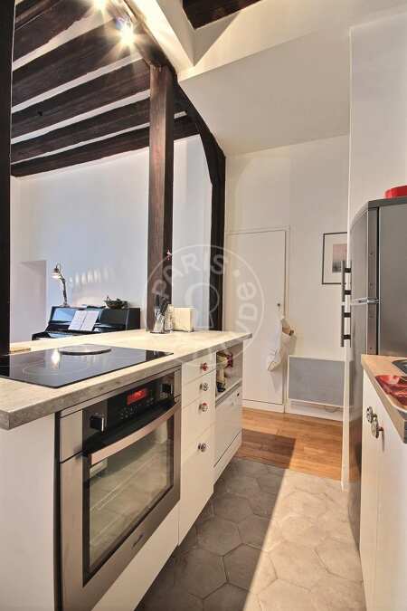 Cuisine Appartement meublé - 59m²  - 1 chambre - Châtelet - Paris