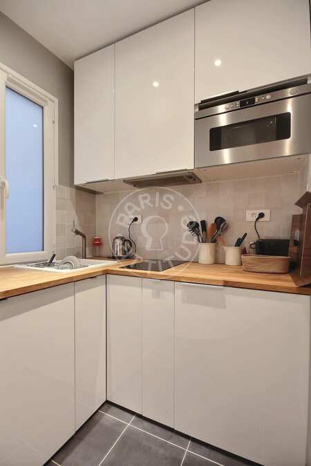 Kitchen Furnished apartment - 36m²  - 1 bedroom - Saint Placide - Paris