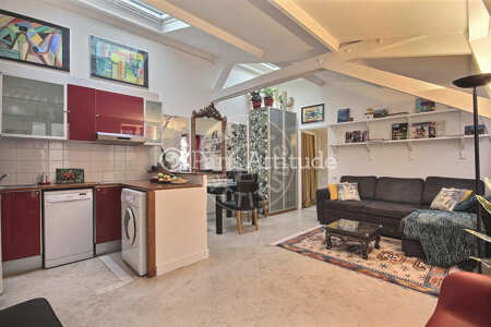 Living room Furnished apartment - 37m²  - 1 bedroom - Place des Vosges - Paris
