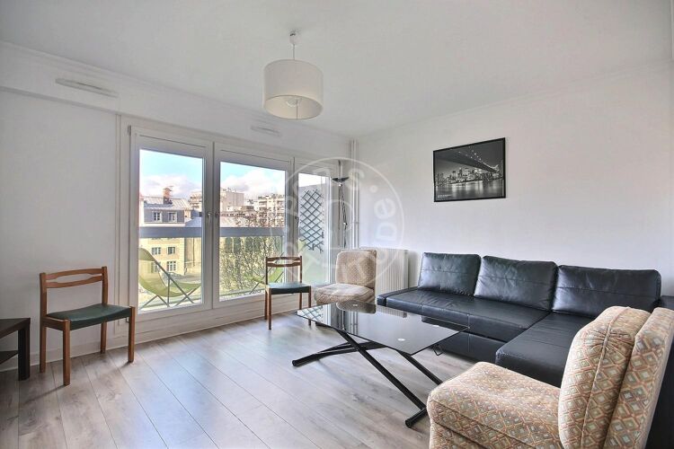 Living room - Furnished 1 bedroom - Paris 75019 - 13403