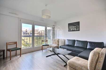 Salon Appartement meublé - 50m²  - 1 chambre - Canal de l'Ourcq - Paris