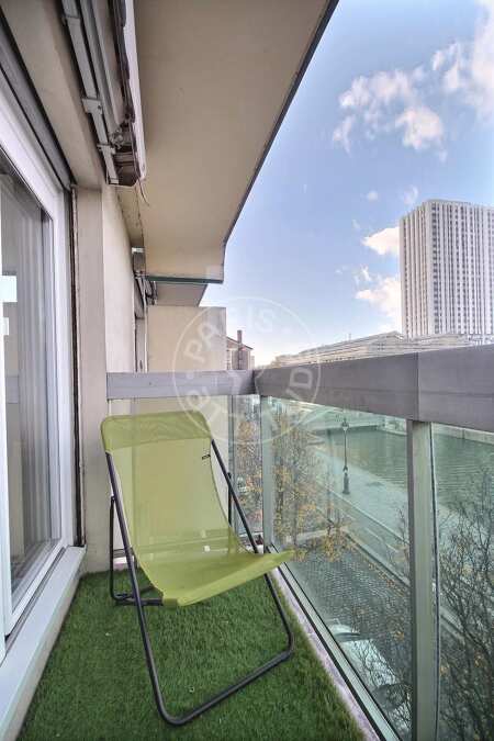 Balcon Appartement meublé - 50m²  - 1 chambre - Canal de l'Ourcq - Paris