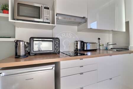 Kitchen Furnished apartment - 40m²  - 1 bedroom - Poissonnière - Paris