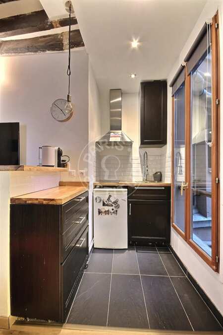 Cozinha Studio mobilado - 22m²  - Faubourg Saint-Martin - Paris
