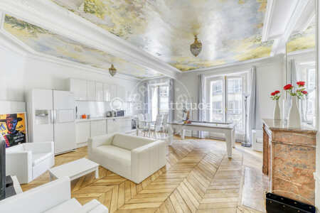 Living room Furnished apartment - 105m²  - 3 bedrooms - Champs-Elysées - Paris